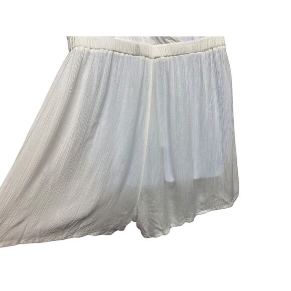 ASOS Women size 10 White Plunging Playsuit Romper Sheer Wrap Cover-Up Beach - Picture 9 of 10